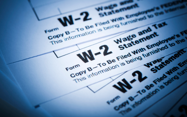 Corner of W-2 Forms Copy B