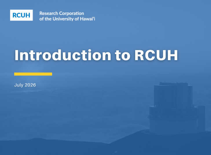 Introduction to RCUH - July 2026