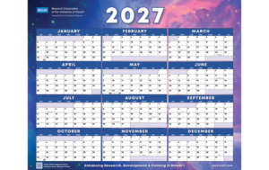 2027 calendar with cosmos background